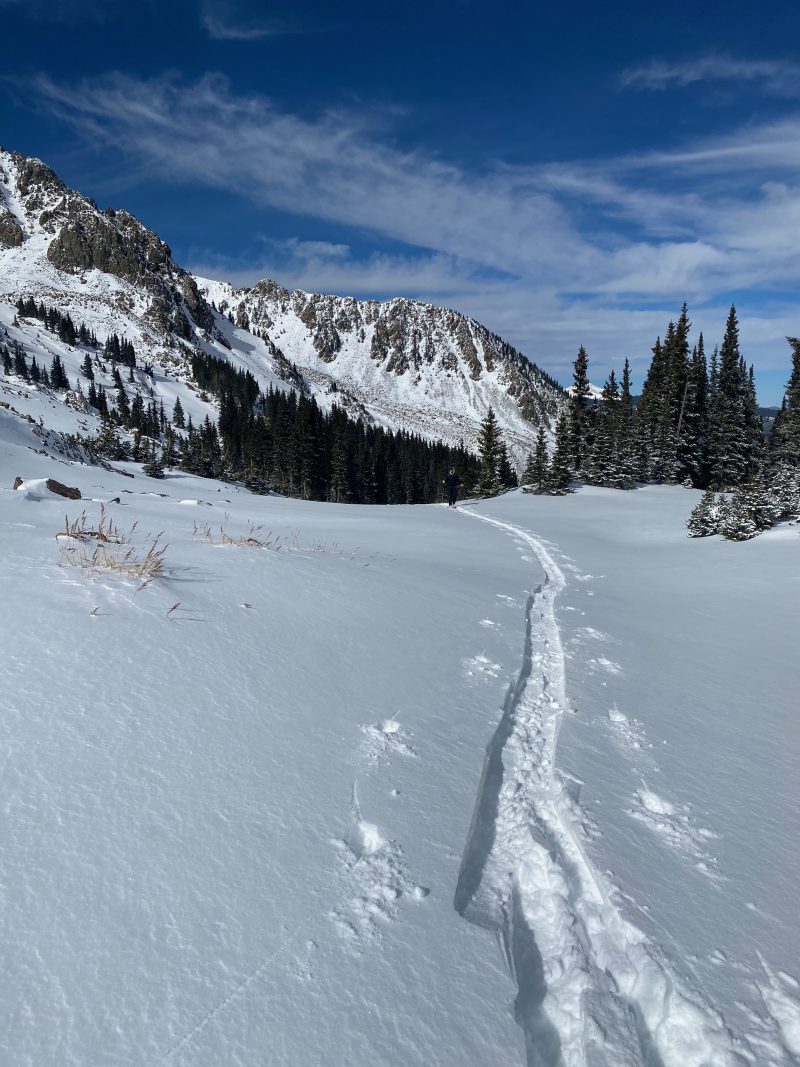 Ski penetration was minimal thanks to a supportable rain crust.