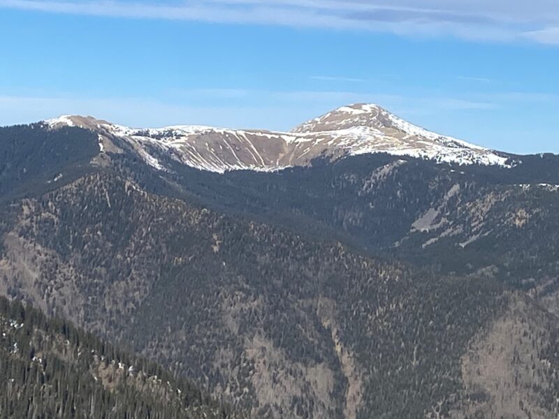 Long Canyon with lack of snow on non Northerly Aspects