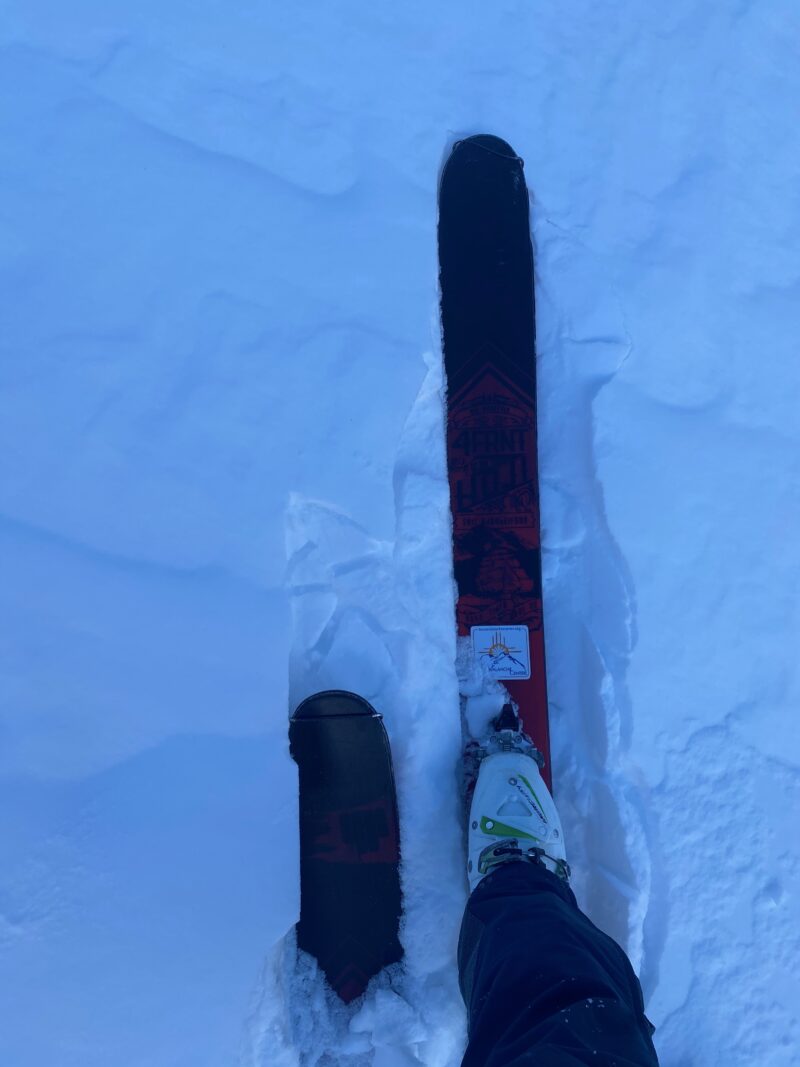 Breakable crust above treeline