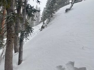 Jan 23, 2021: Sneaking up on a slope was able to capture the slope releasing around the corner failing on facets with the newly formed slab on top
