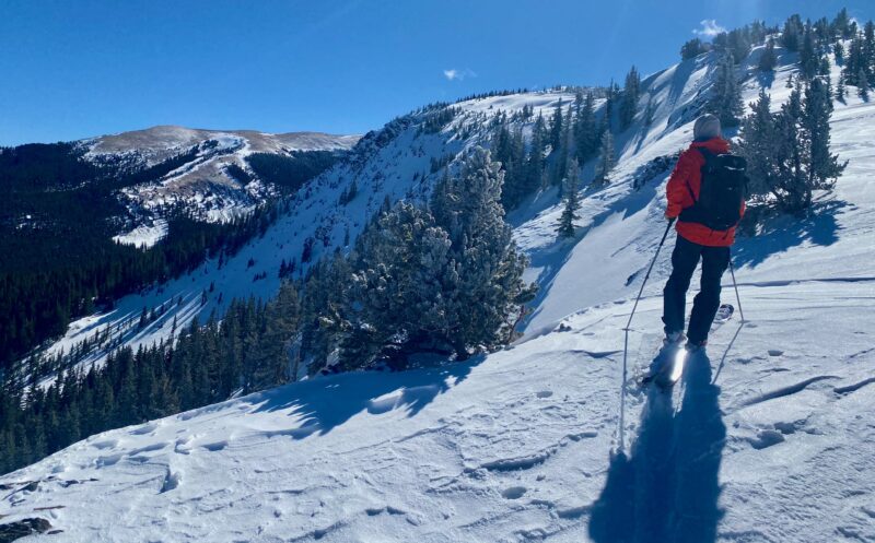 Steve with an old natural crown just in front of him.  All the avalanche paths ran naturally in this steep terrain on a NE last Tuesday