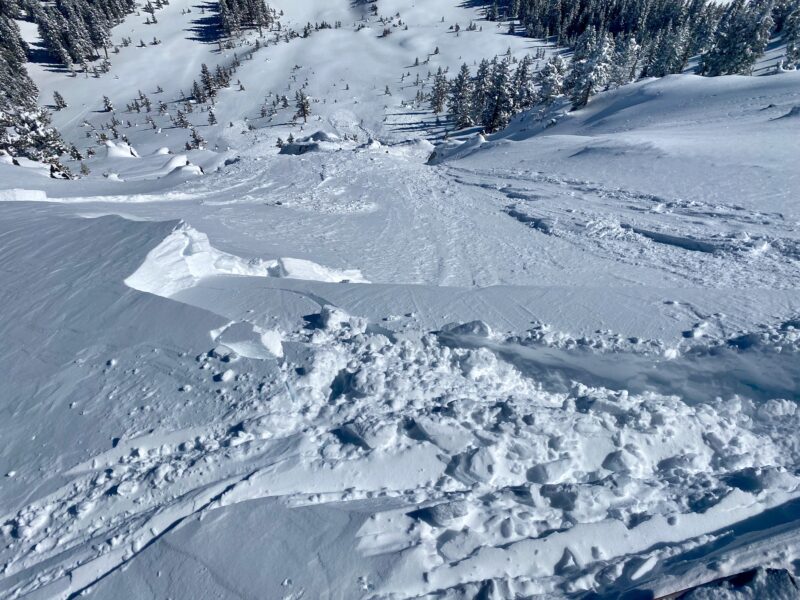 Avalanche I intentionally triggered kicking cornice