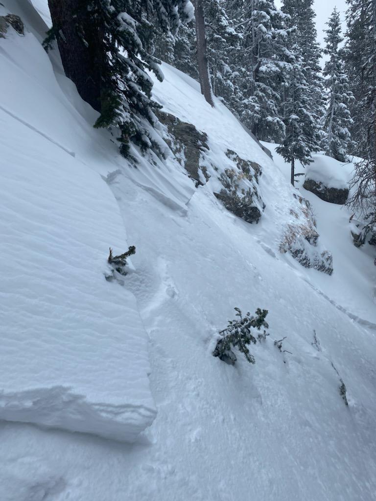 Some of the wind slabs were not bonding well with snow that fell on the previous day.