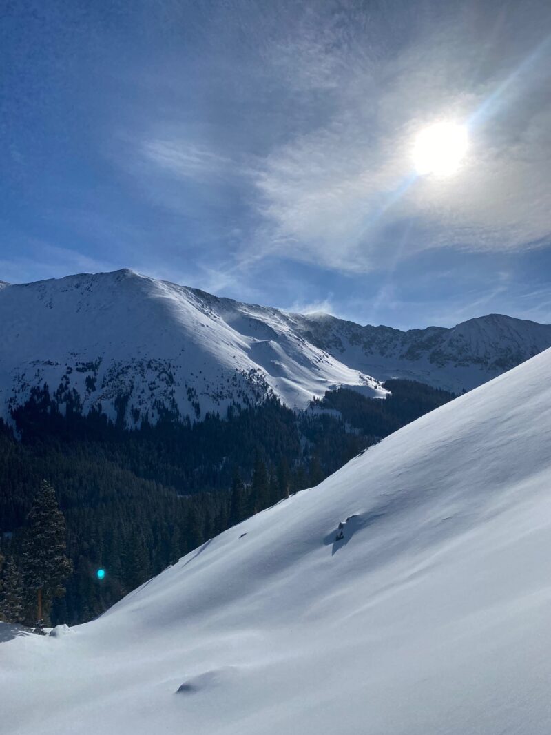 Winds this morning were drifting the 1 to 2 inches of snow that fell last night at upper elevations