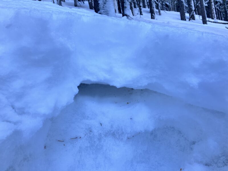 Storm slab above facets