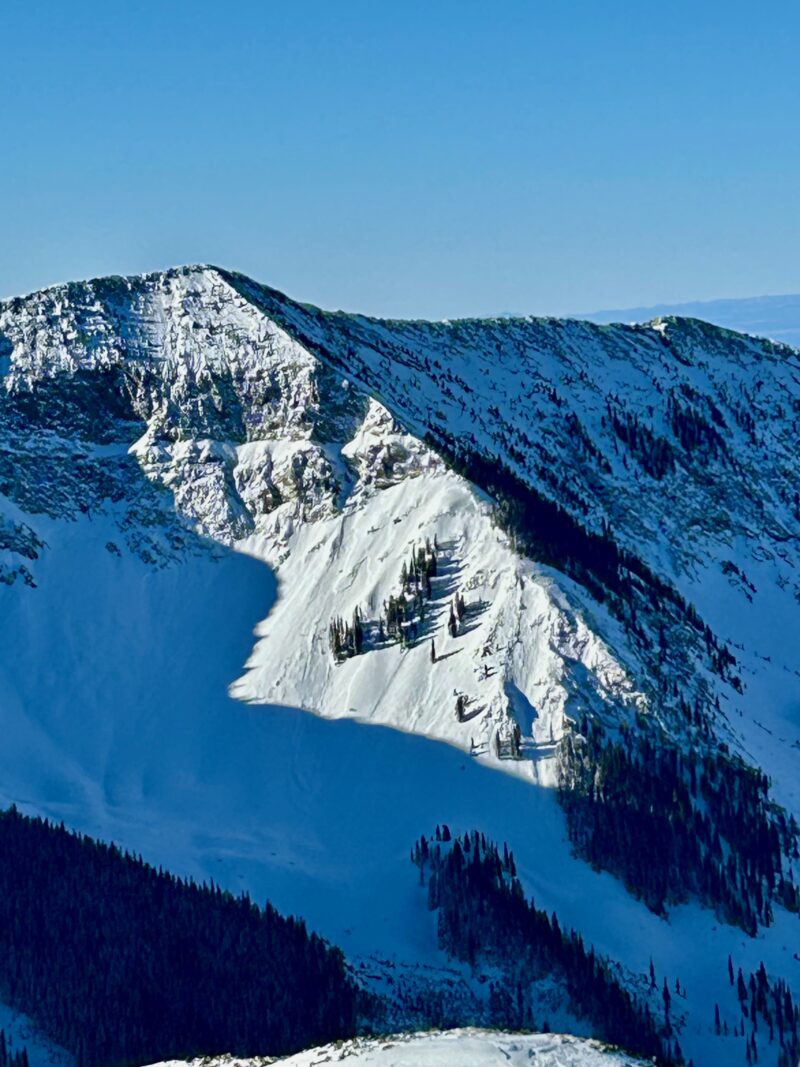 Natural avalanches on the east aspects of Vallecito. Most likely happened overnight from loading of the slope from strong NW winds

(Taos Ski Patrol Photo)