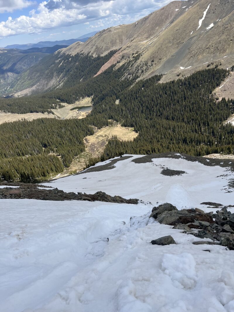 View of initial triggered slide at top of Sin Nombre NE