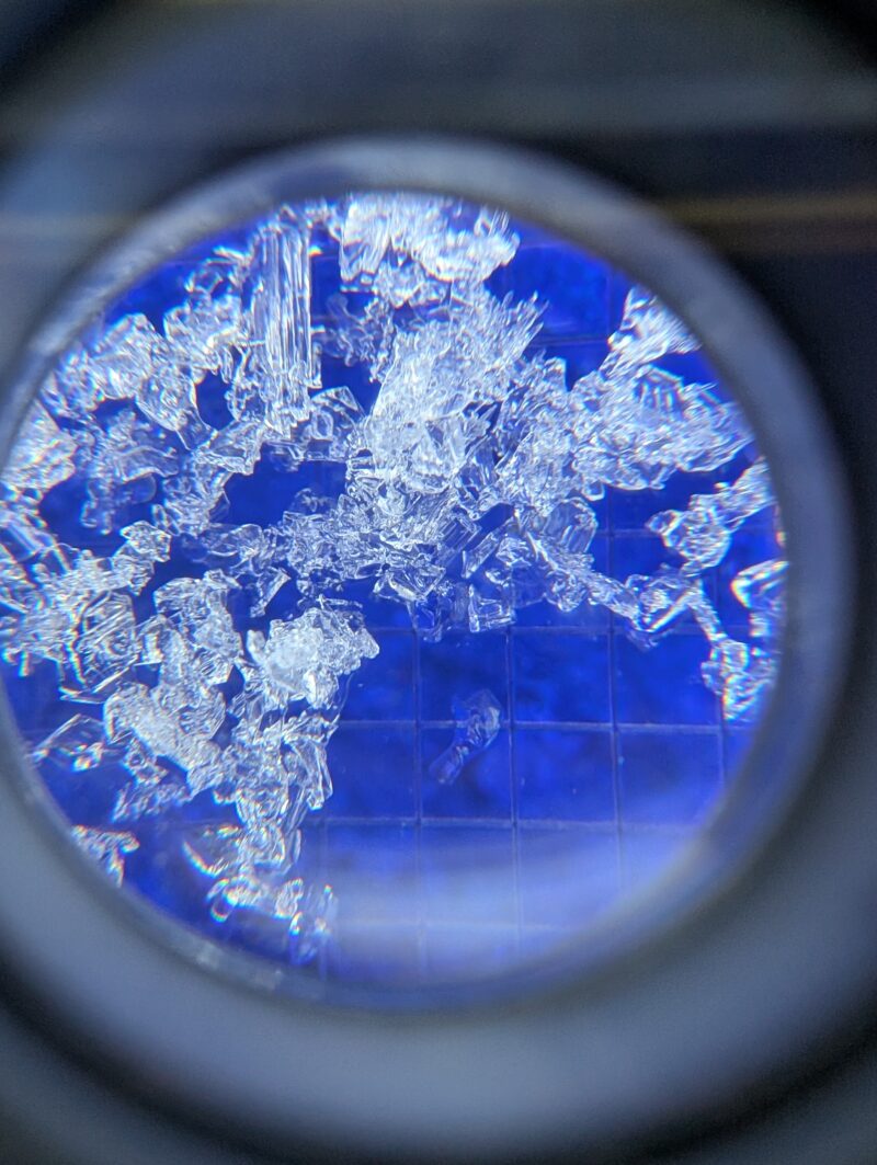 Advanced faceting and the early stages of depth hoar starting to show near the ground level.