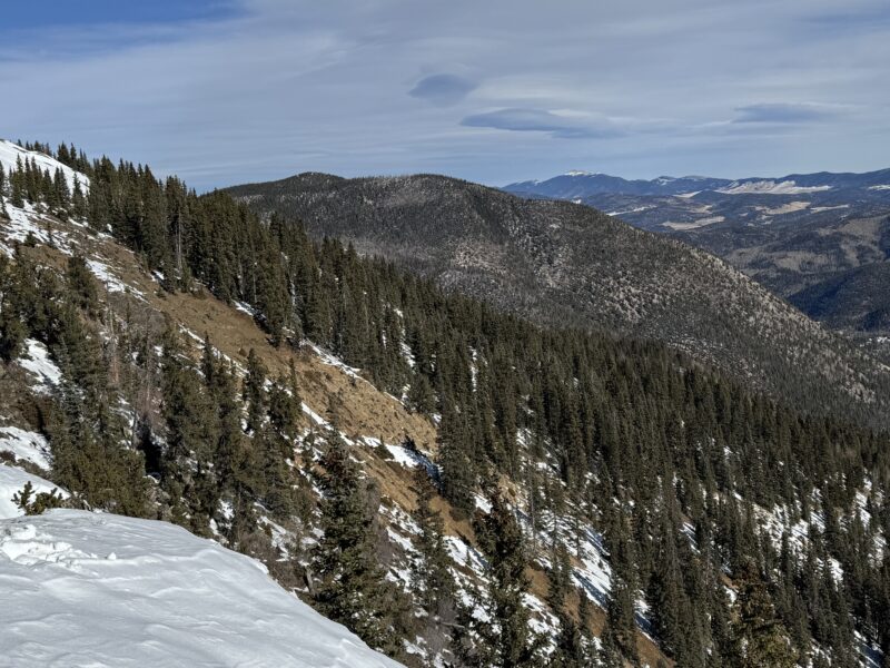 Many slopes with more solar exposure have nearly melted fully out during the high pressure period. 