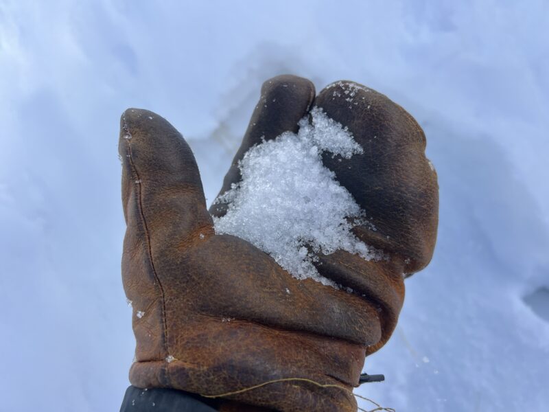 Smaller sized facets near the bottom