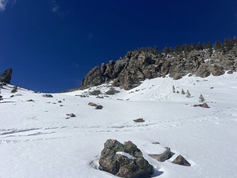 Old wet loose on eastern edge of LFP moraine